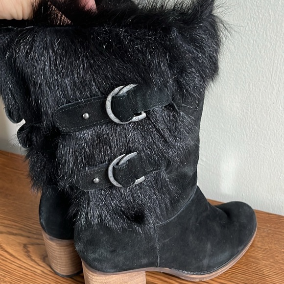 Bearpaw Madeline Women's Heeled Goat Fur Fleece Lined Boot, Women’s Size 7 - Picture 3 of 14